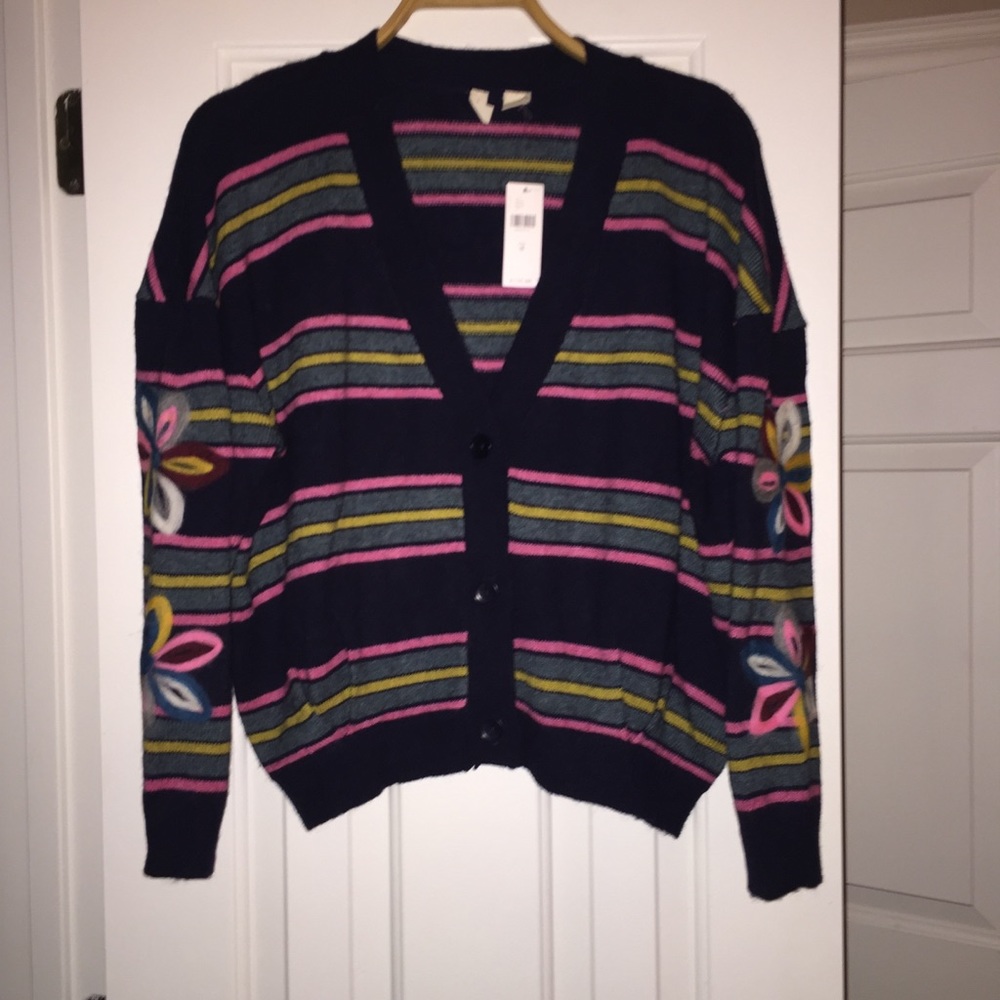 SOLD NWT anthro brand Moth Felted Posy Cardigan - Picture 5 of 8